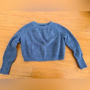 American Apparel Gray Cropped Fisherman Crew Neck Sweater